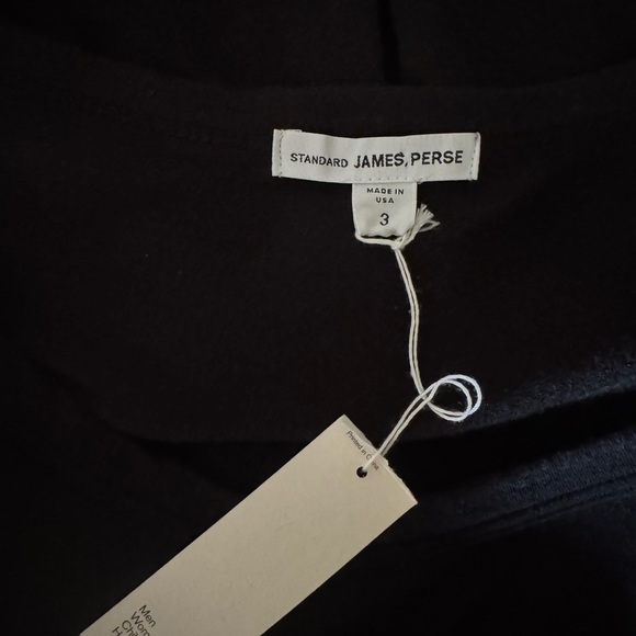 James Perse Crepe Jersey Dress Dolman Blouson 3/4 Sleeve Black Size Large NWT - Picture 8 of 14